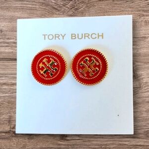 NWOT Tory Burch Enamel Gold-Tone Kira Enamel Circle Stud Earrings
